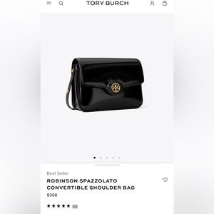Tory Burch Robinson Spazzolato Convertible Shoulder Bag In Color Black